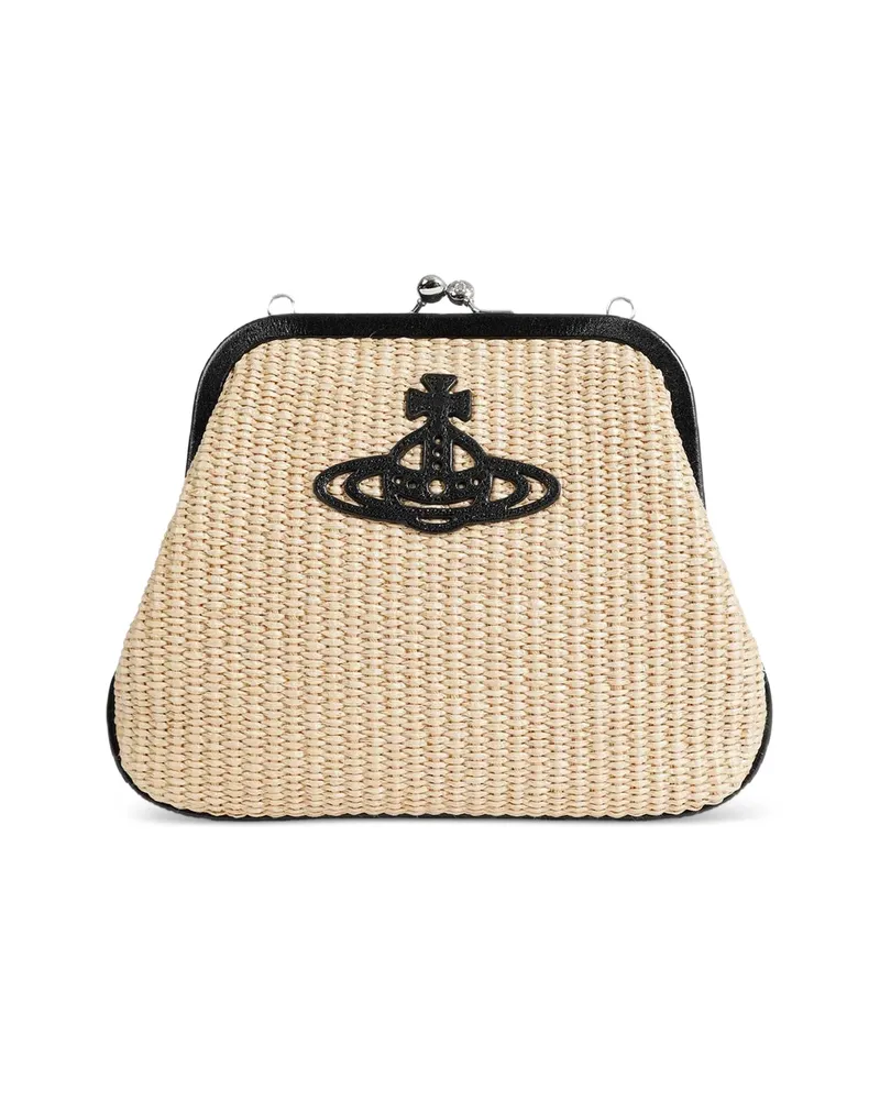 Vivienne Westwood Orb Clutch Bag Neutrals
