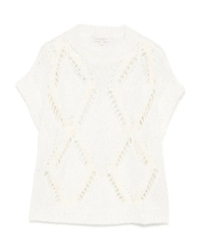 Antonelli Firenze Diamond-pattern Knitted Top White