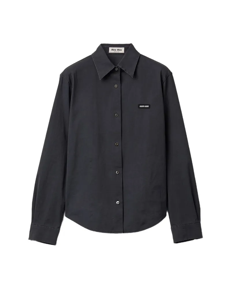 Miu Miu Stretch Poplin Shirt Black
