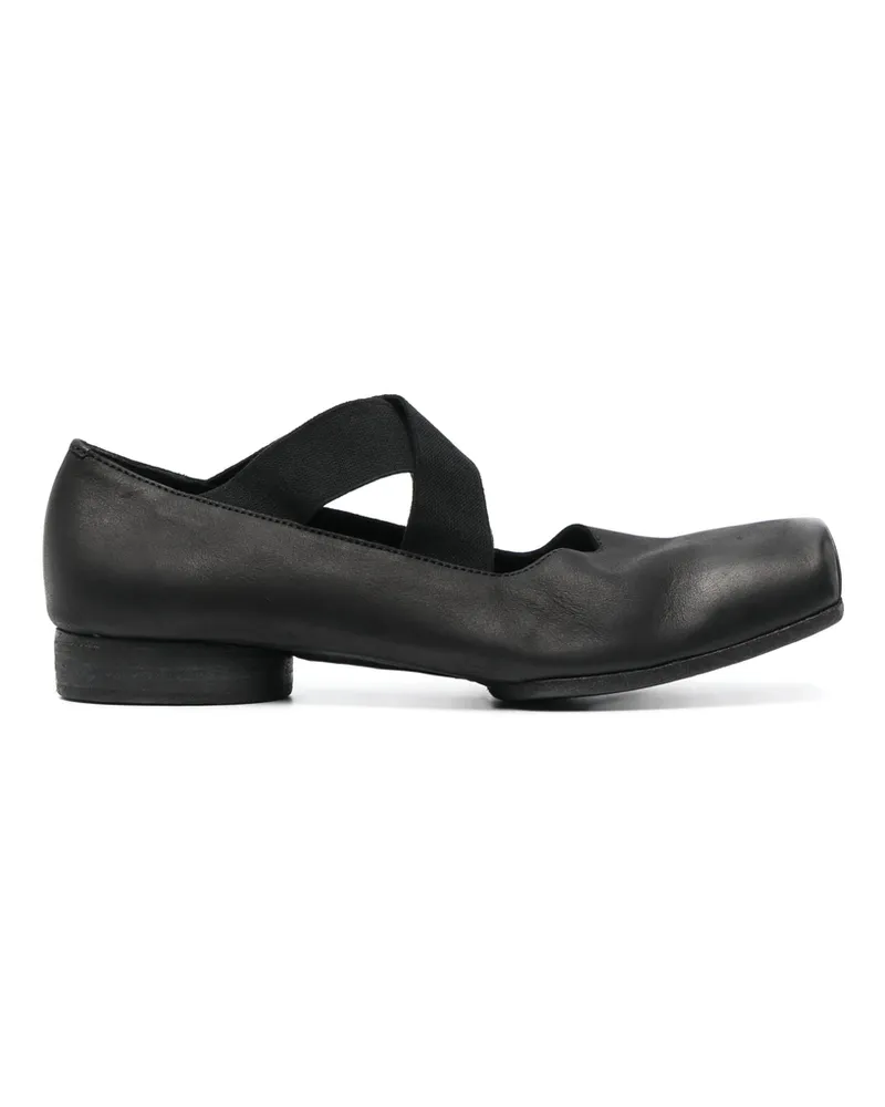 Uma Wang 23mm Square-toe Leather Ballerina Shoes Black