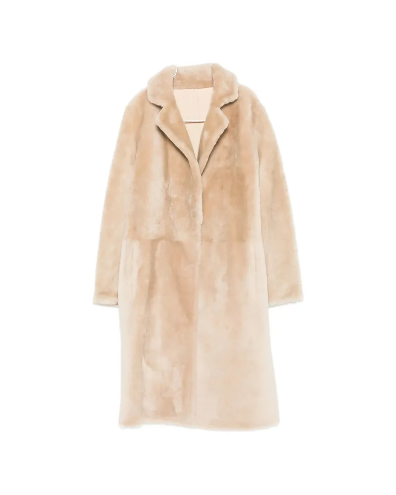 Yves Salomon Shearling Coat Neutrals