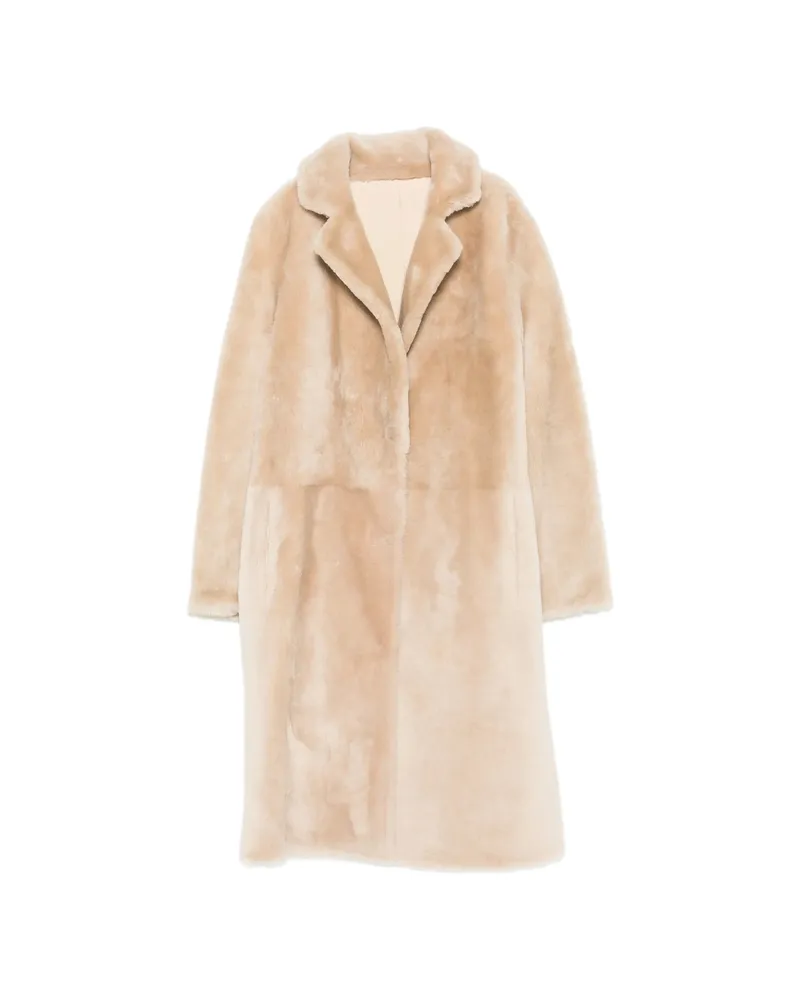 Yves Salomon Shearling Coat Neutrals