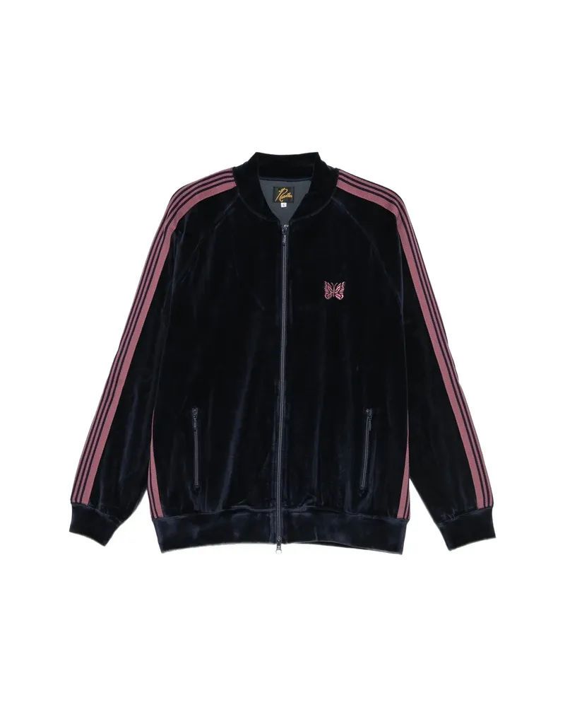 NEEDLES Velvet Logo-embroidered Jacket Blue