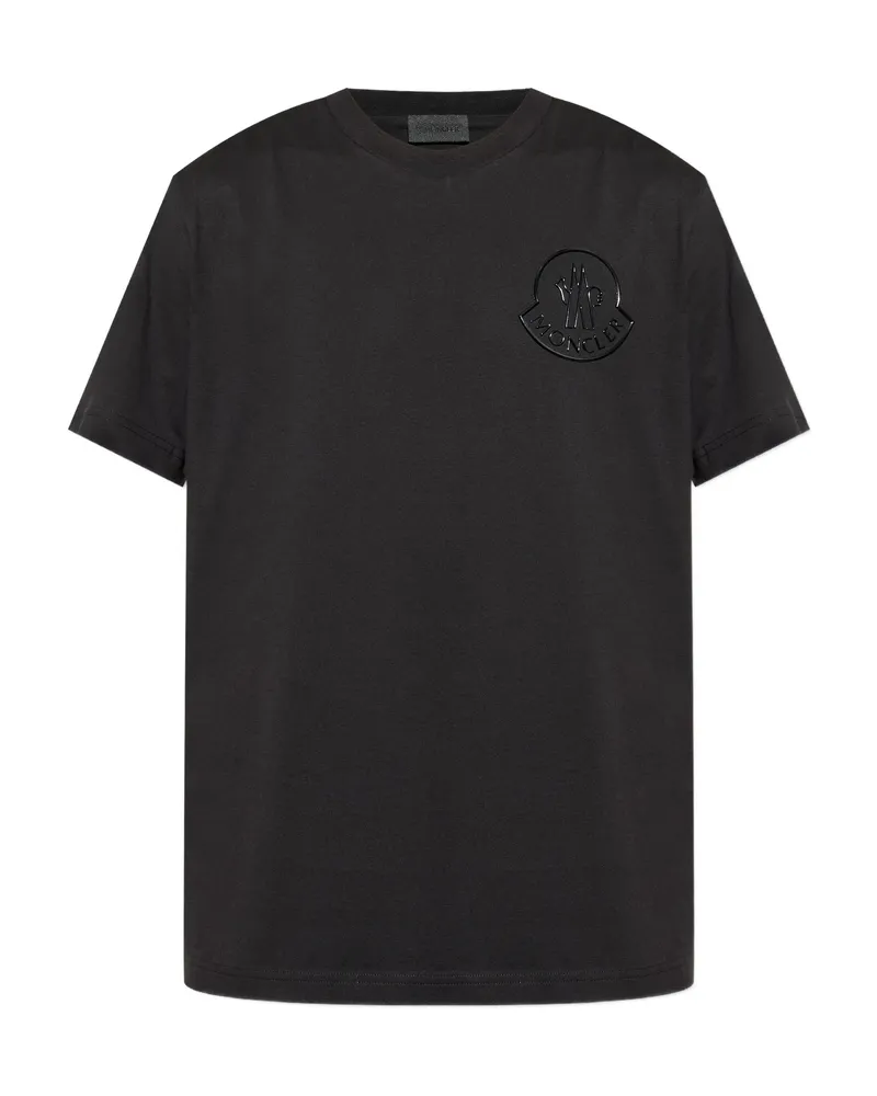 Moncler Logo-embossed Cotton T-shirt Black