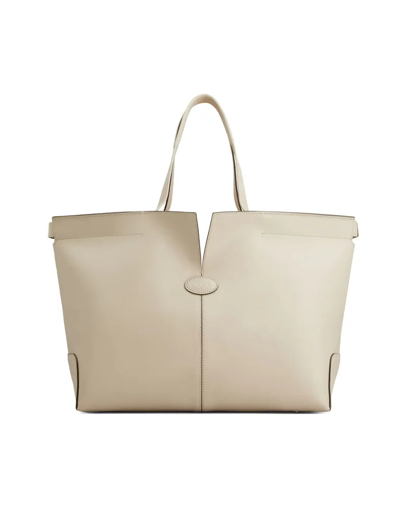 TOD'S Medium-small Leather Tote Bag Neutrals