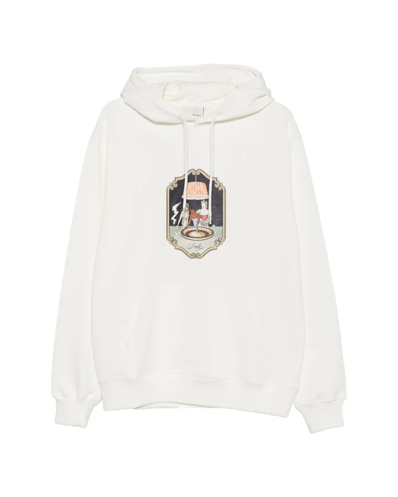 Drôle de Monsieur Graphic-print Drawstring Hoodie Neutrals