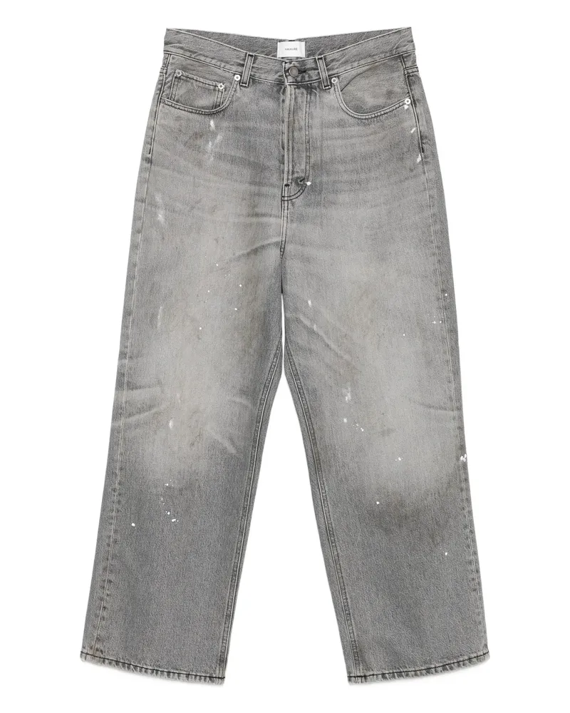 Haikure Paint-splatter Straight-leg Jeans Grey