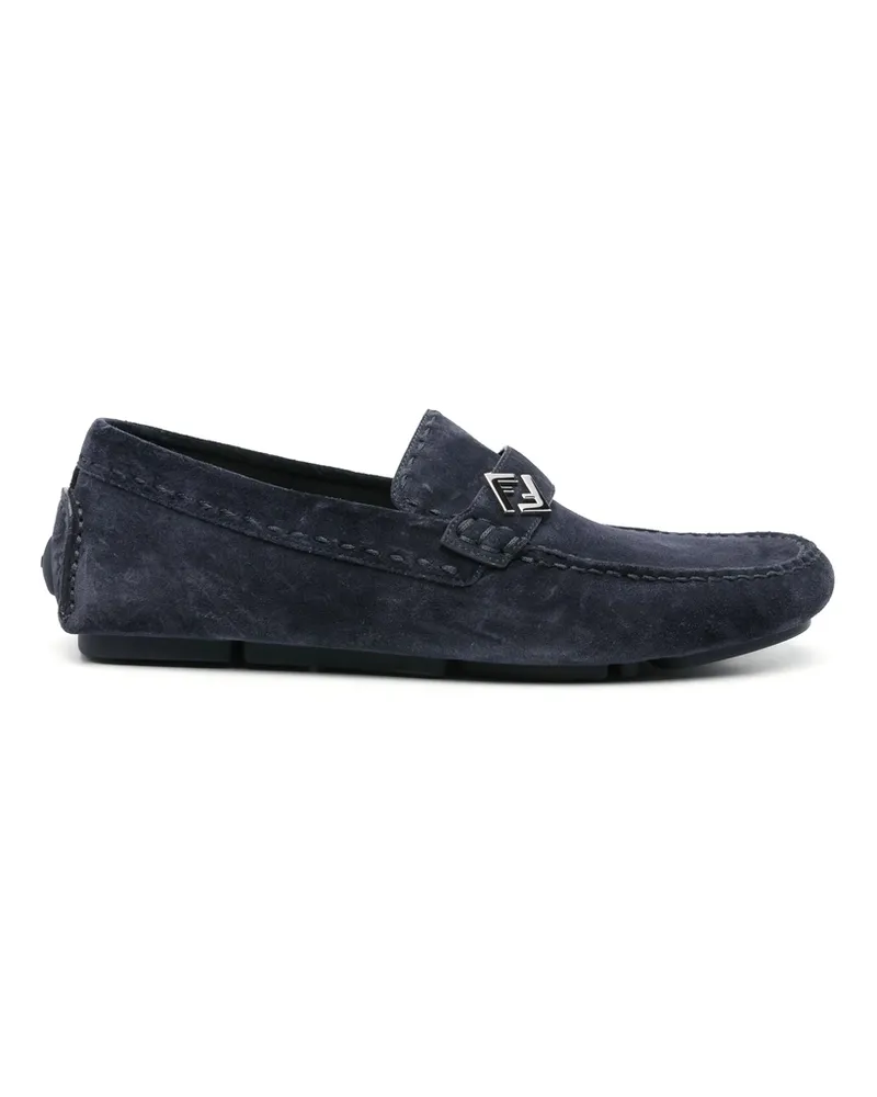 Fendi Leather Loafers Blue