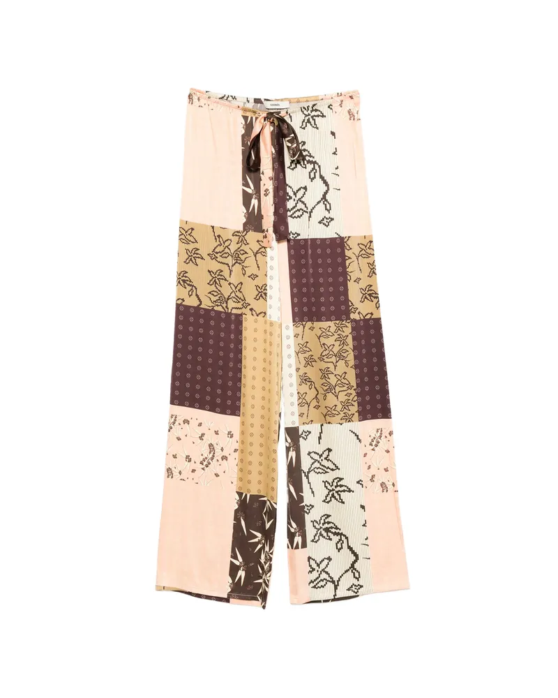 SIEDRES Manoce Floral-detail Trousers Brown