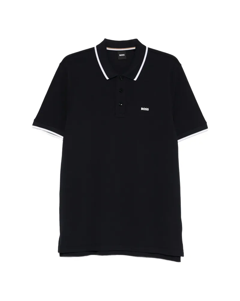 HUGO BOSS Tipped Short-sleeve Polo Shirt Blue