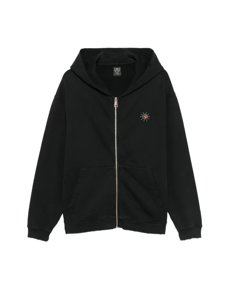 HTC Hollywood Trading Company Embellished Zip-up Hoodie Black