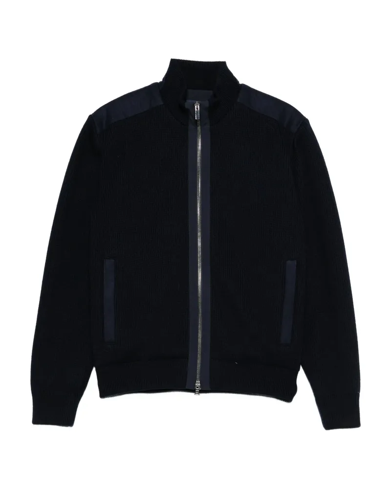 Paul & Shark Zip-up Wool Cardigan Blue