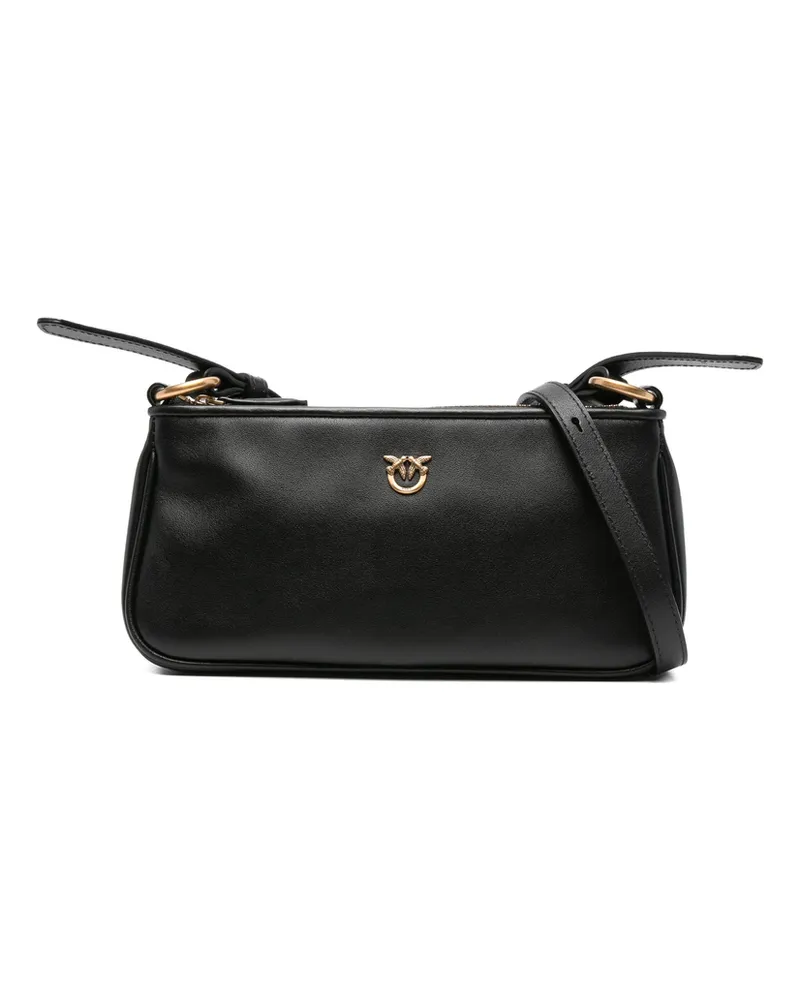 Pinko Rectangle Leather Shoulder Bag Black
