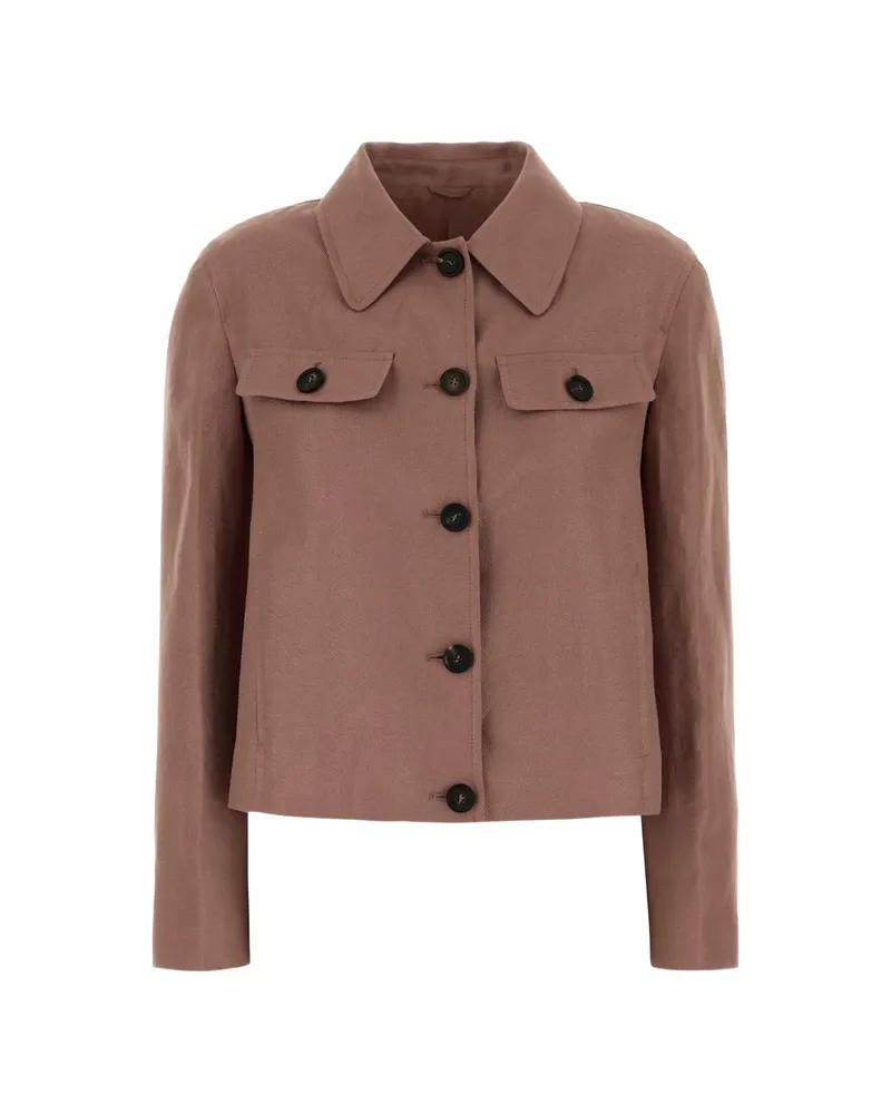 Brunello Cucinelli Linen Cropped Jacket Pink