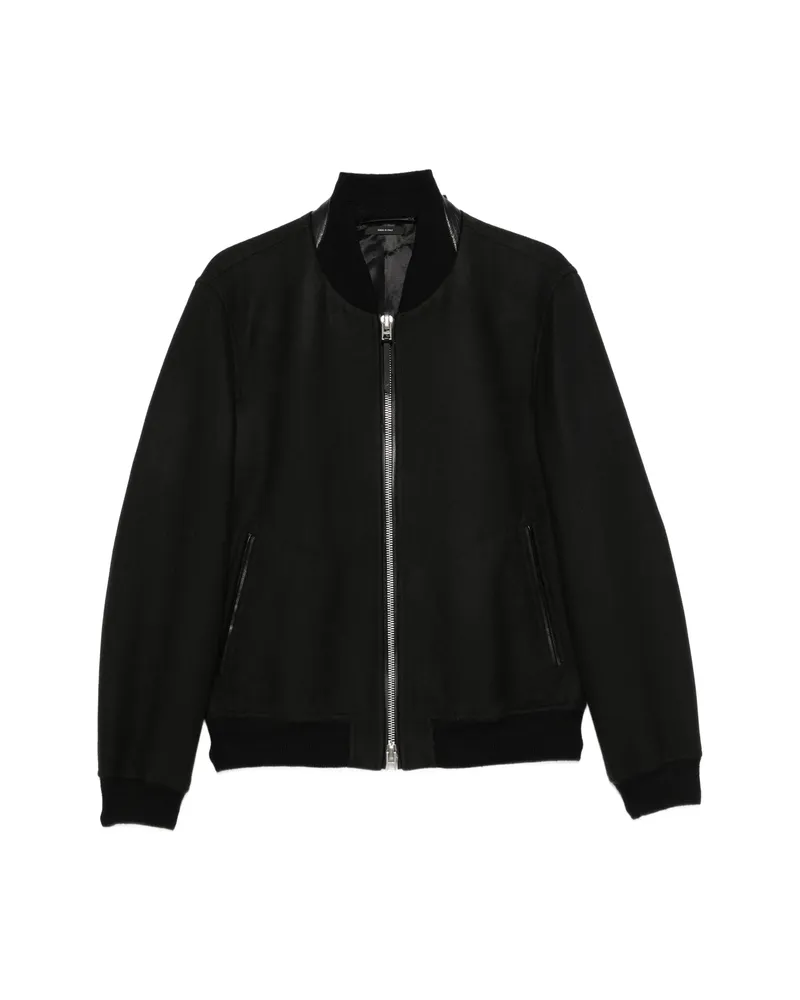 Tom Ford Leather-trim Bomber Jacket Black