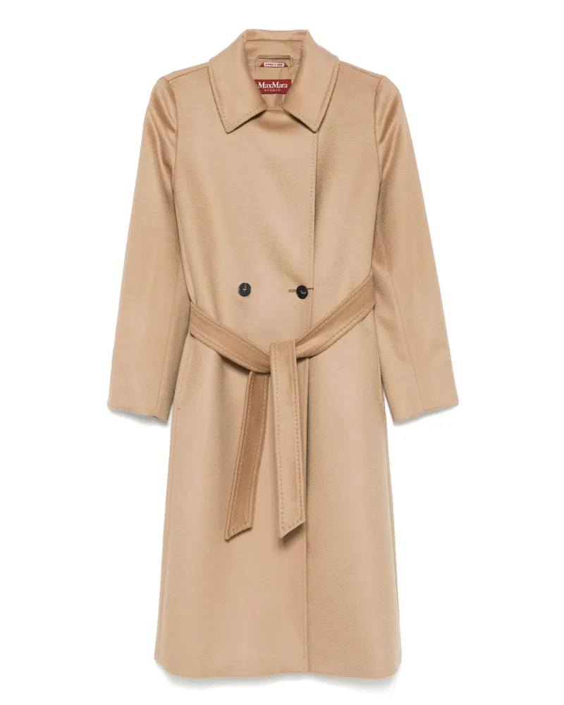 Max Mara Virgin-wool Trench Coat Neutrals