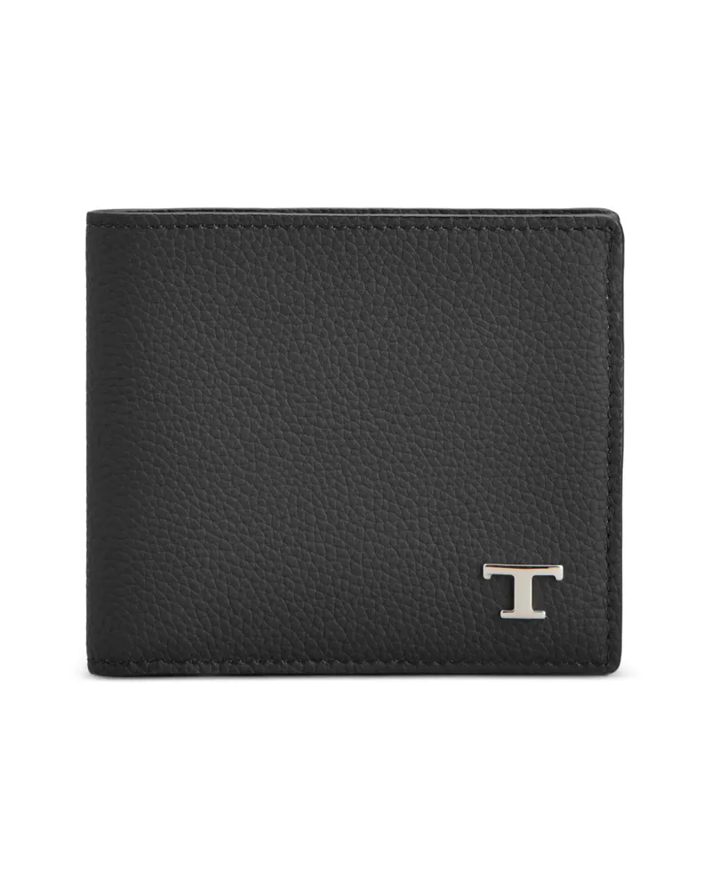 TOD'S T Timeless Pebbled-leather Wallet Black