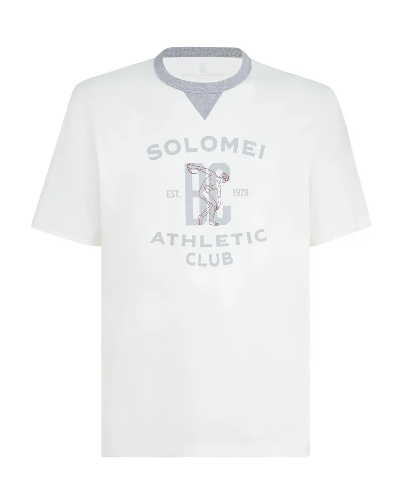 Brunello Cucinelli Print Cotton T-shirt White