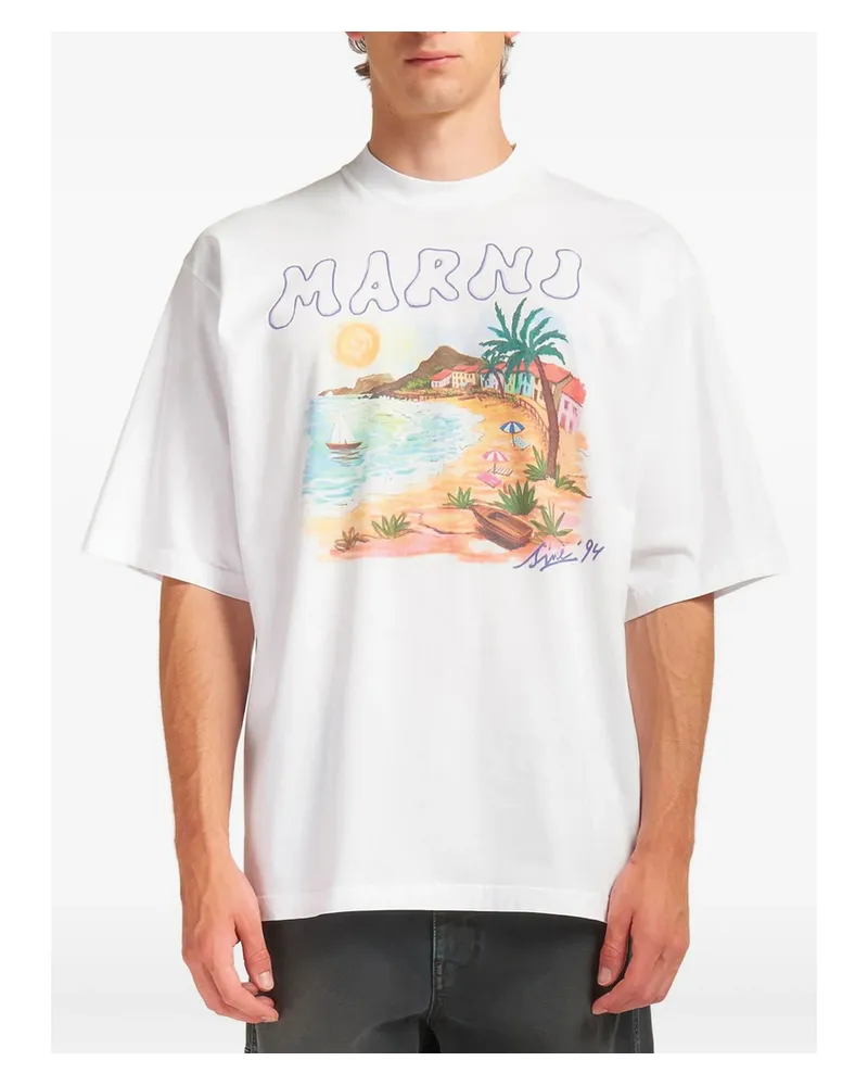 Marni Coastal-scene T-shirt 