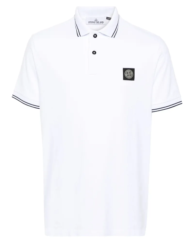 Stone Island Piqué Cotton Polo Shirt White