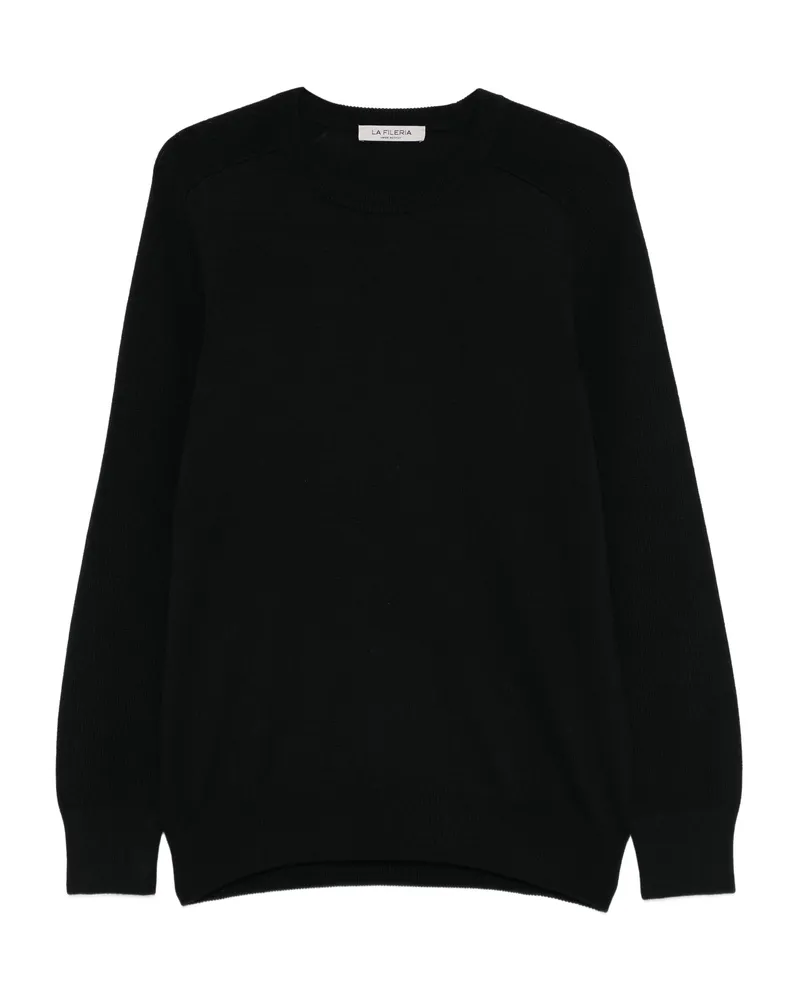 La Fileria Ribbed Crew-neck Sweater Black