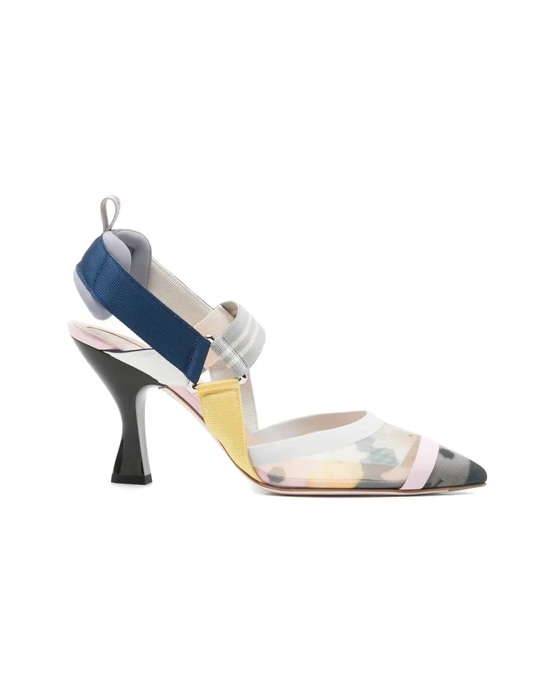 Fendi Floral-print Sandals Blue