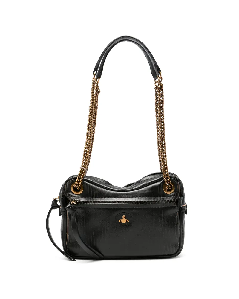 Vivienne Westwood Medium Dolce Orb-plaque Chain-strap Tote Bag Black