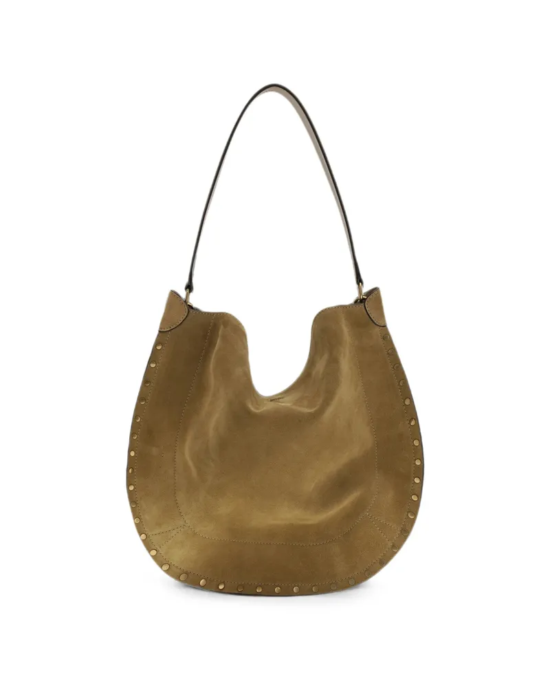 Isabel Marant Oskan Hobo Suede Shoulder Bag Neutrals