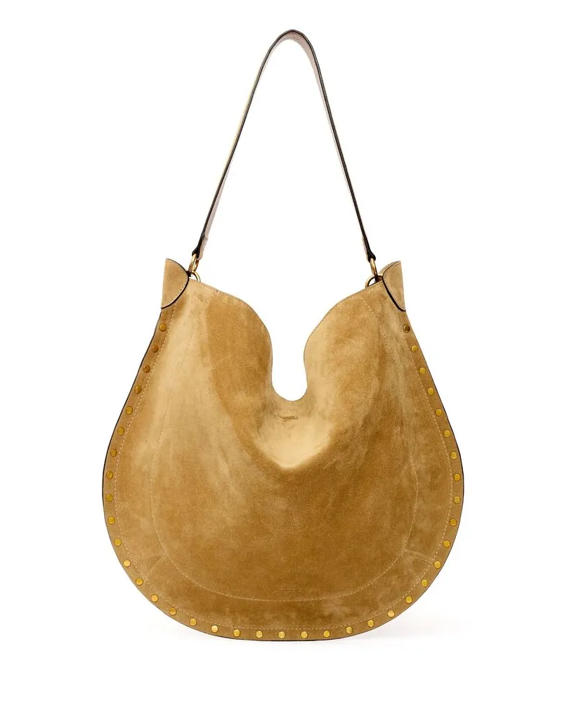 Isabel Marant Oskan Hobo Suede Shoulder Bag Neutrals