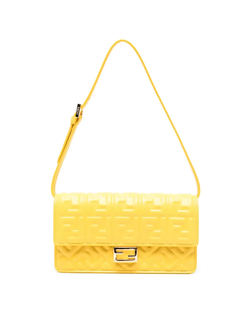 Fendi Wallet On Chain Baguette Cross Body Bag Yellow
