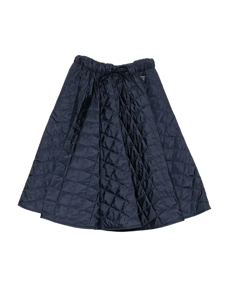 Prada Quilted Midi Skirt Blue