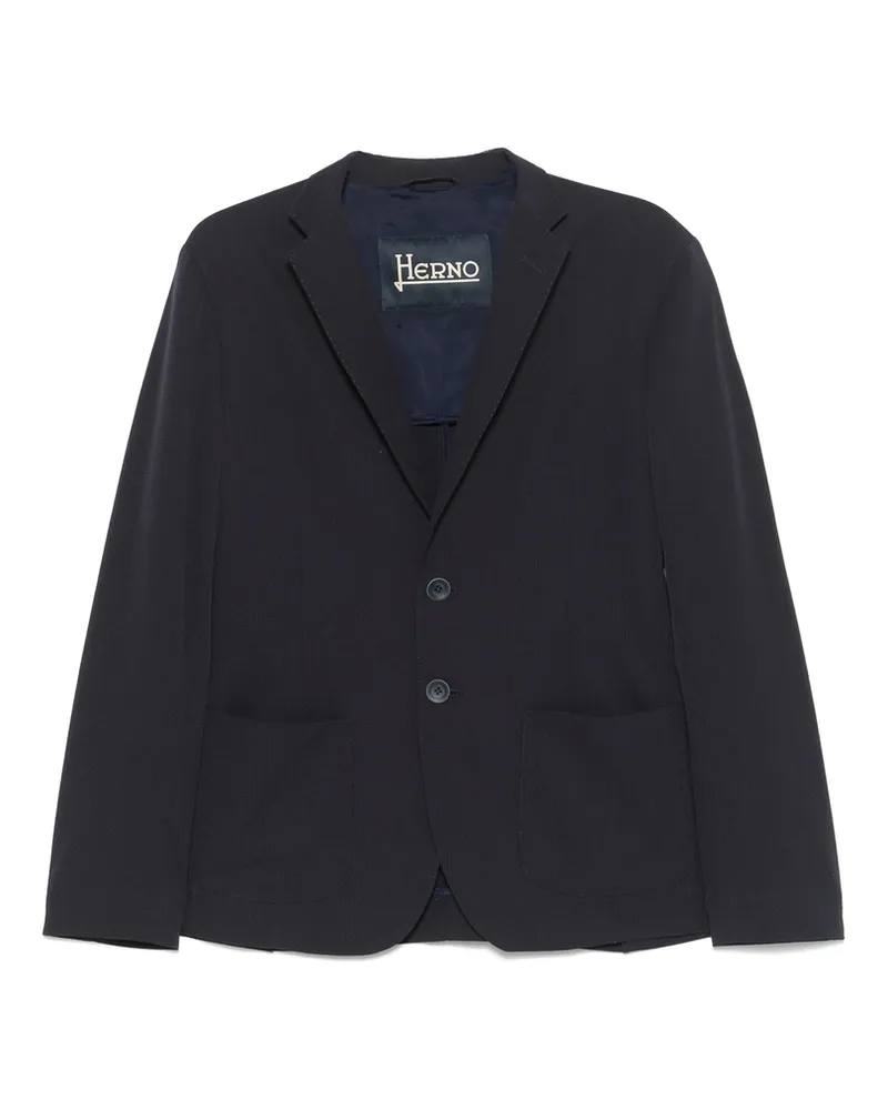 Herno Seersucker Blazer Blue