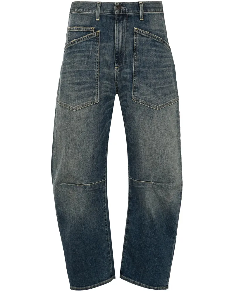 Nili Lotan Shon High-rise Tapered Jeans Blue