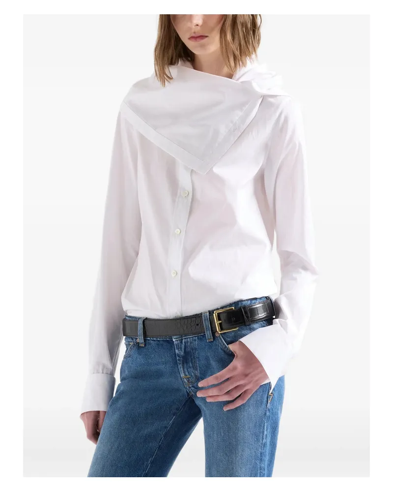 7 for all mankind High-neck Long-sleeve Shirt White
