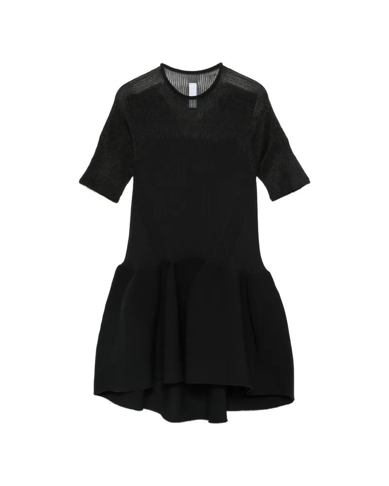 CFCL Pottery Lucent Ribbed Peplum Top Black