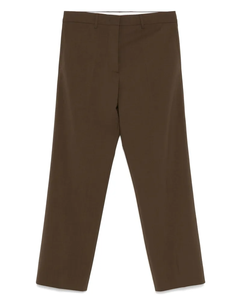 Miu Miu Wool-blend Straight-leg Trousers Brown