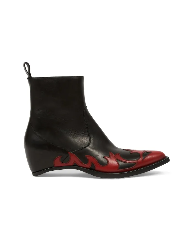 Maison Margiela Heel-Less Western Flames Boots Black