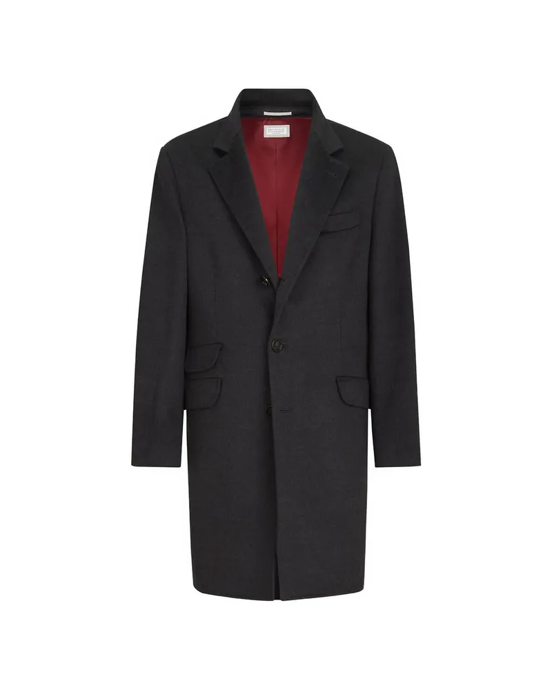 Brunello Cucinelli Lightweight Virgin Wool Cloth Coat Blue