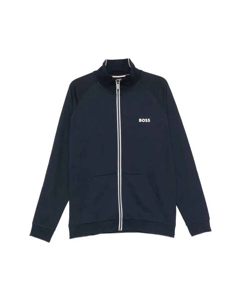 HUGO BOSS Authentic Zip-up Logo-print Sweatshirt Blue