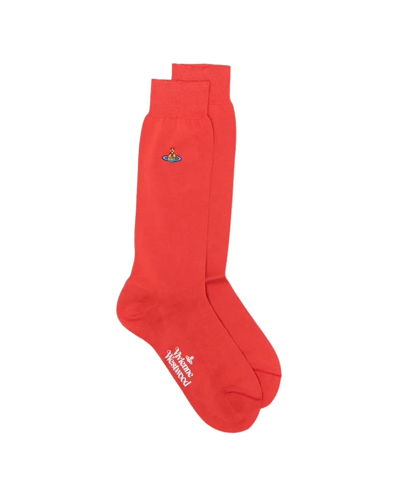 Vivienne Westwood Orb-embroidery Socks Red