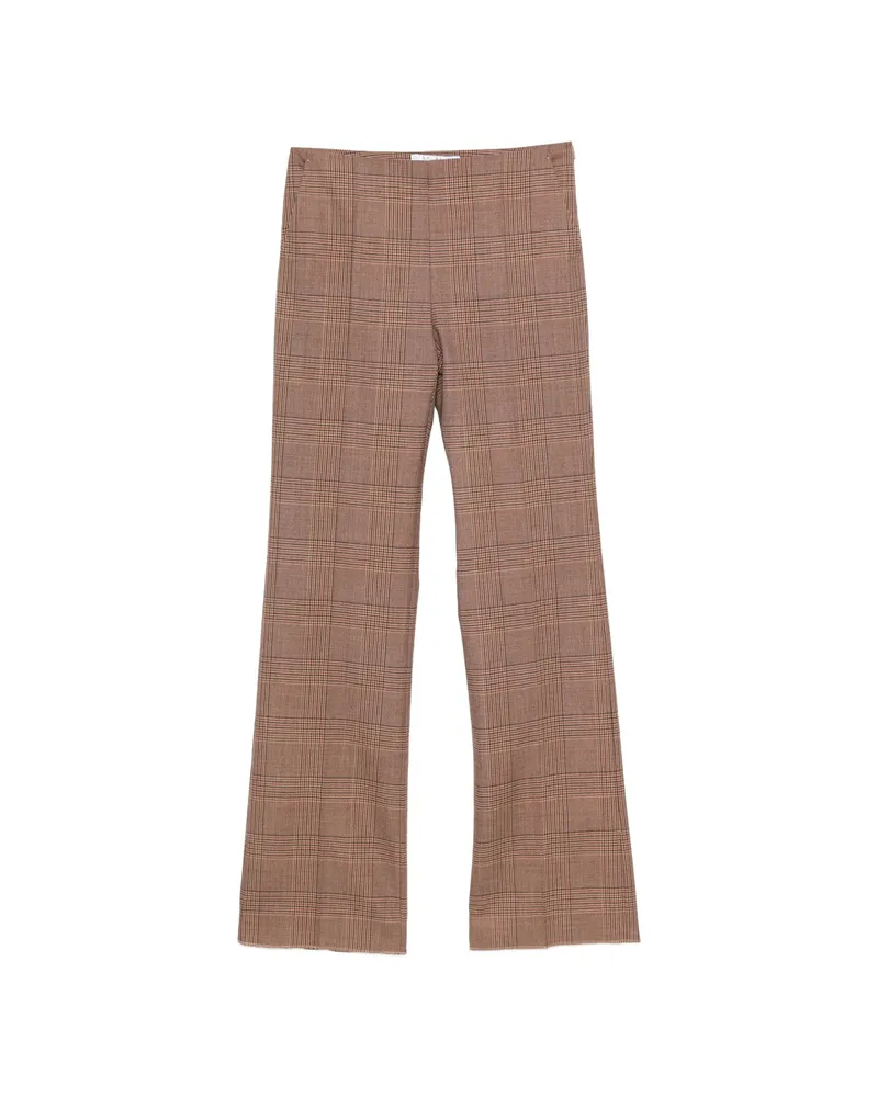 Max Mara Prince Of Wales Check Trousers Brown