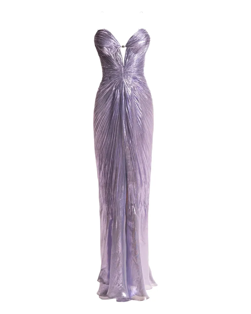 Maria Lucia Hohan Sara Metallic-effect Maxi Dress Purple