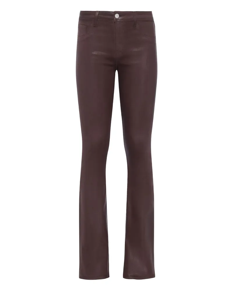 L'Agence Selma Coated Bootcut Jeans Brown