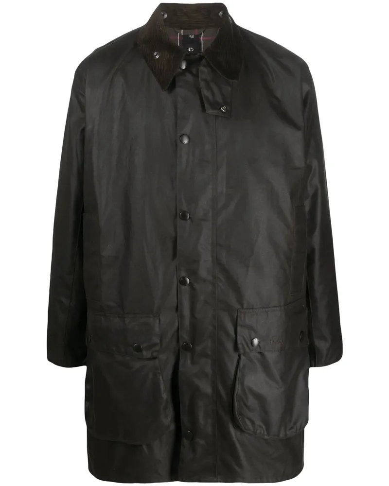 Barbour Northumbria Constrast-collar Wax Jacket Green
