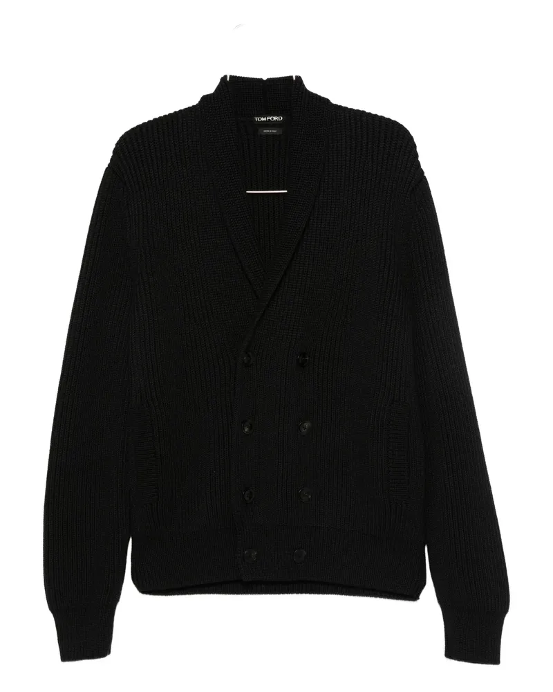 Tom Ford Ribbed-knit Double-breasted Cardigan Black