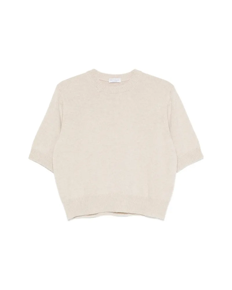 Brunello Cucinelli Short-sleeve Sweater Neutrals