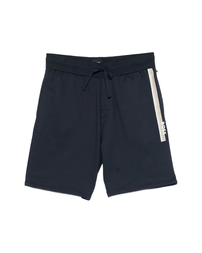 HUGO BOSS Authentic Logo-print Drawstring Shorts Blue