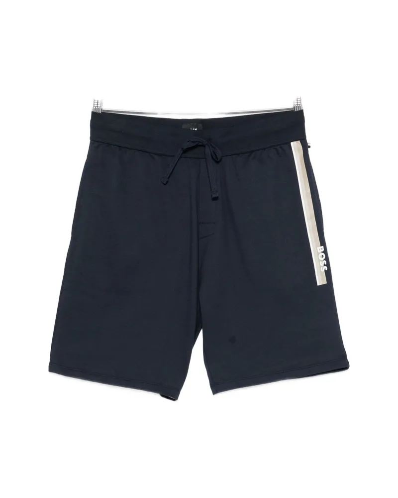 HUGO BOSS Authentic Logo-print Drawstring Shorts Blue