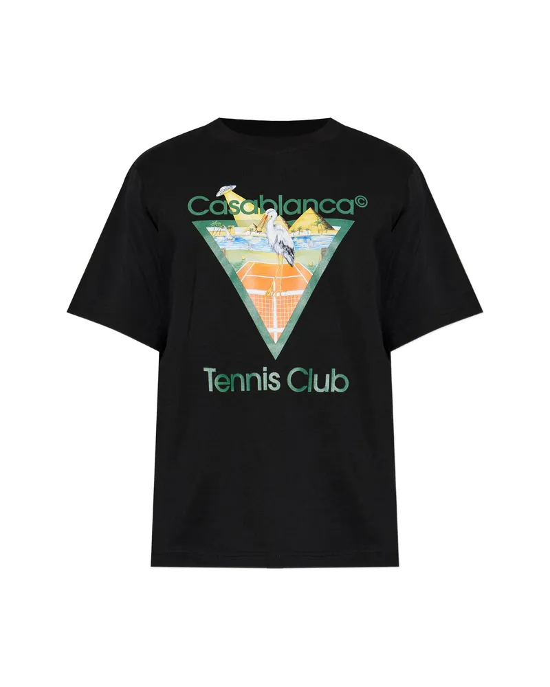 Casablanca Paris Tennis Club Graphic-print T-shirt Black