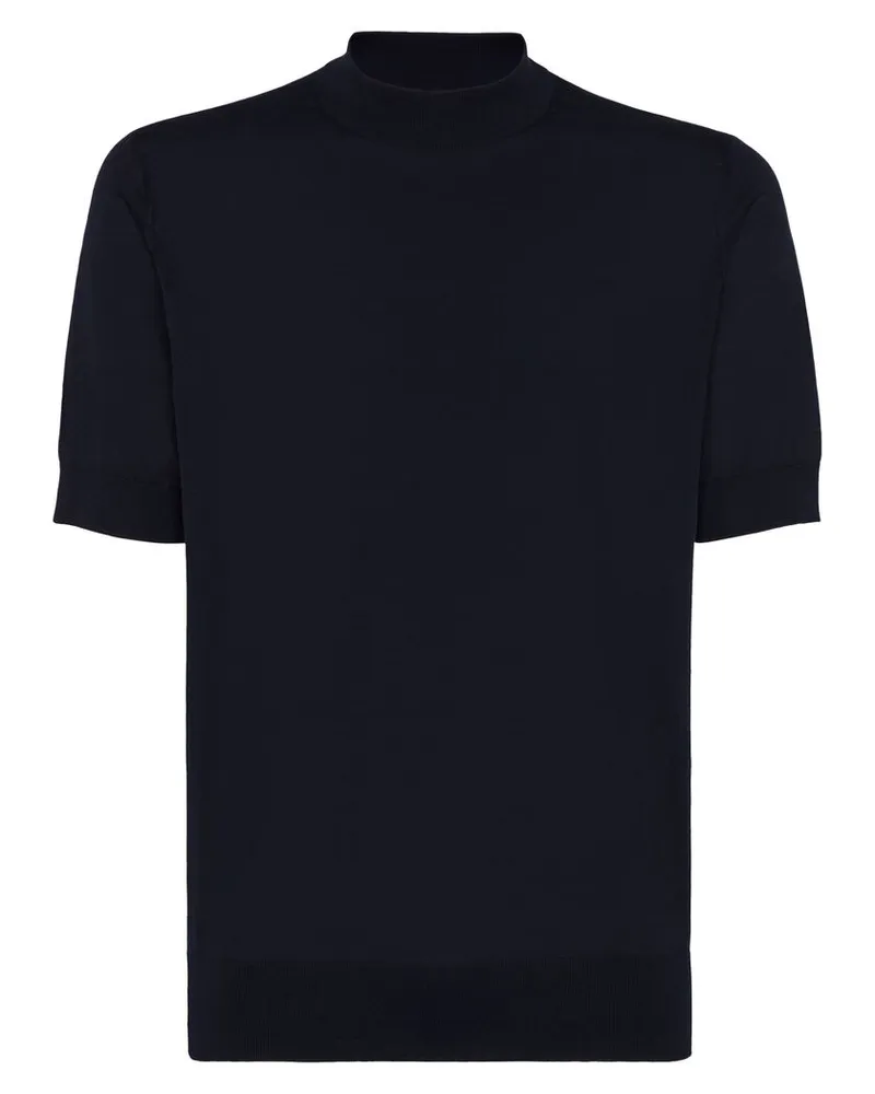 Brunello Cucinelli Knitted T-shirt Blue